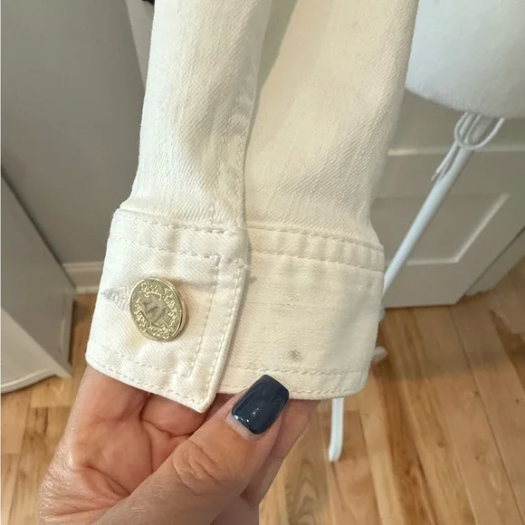 Lilly Pulitzer White Denim Jacket with Gold Buttons - Picture 7 of 8